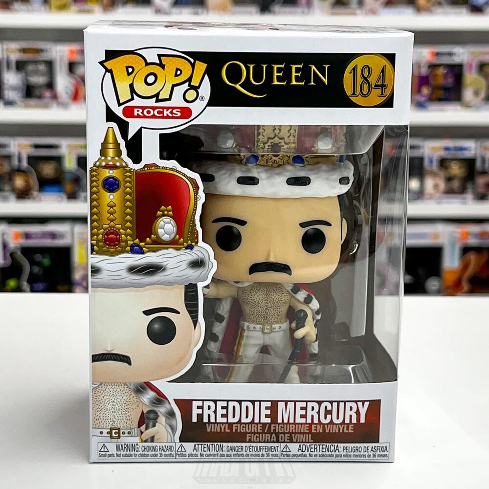 Funko Pop! Rocks Queen Freddie Mercury #184 Crown Robe Vinyl Figure Boxed